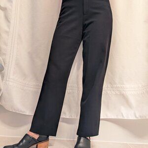 Black high rise dress pants with front faux pockets - size 8 (see measurements)